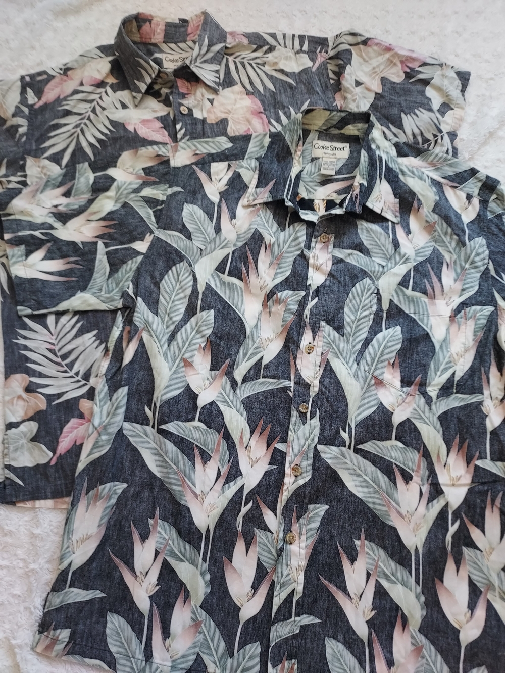 Cooke Street Hawaiian 100% Cotton Black Floral Tropical Button-Down Shirts (2)